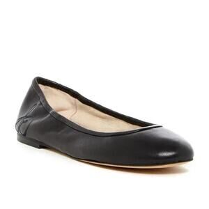 Sam Edelman Fritz Ballet Flat Black Leather Round Toe Slip On Logo Elastic 11